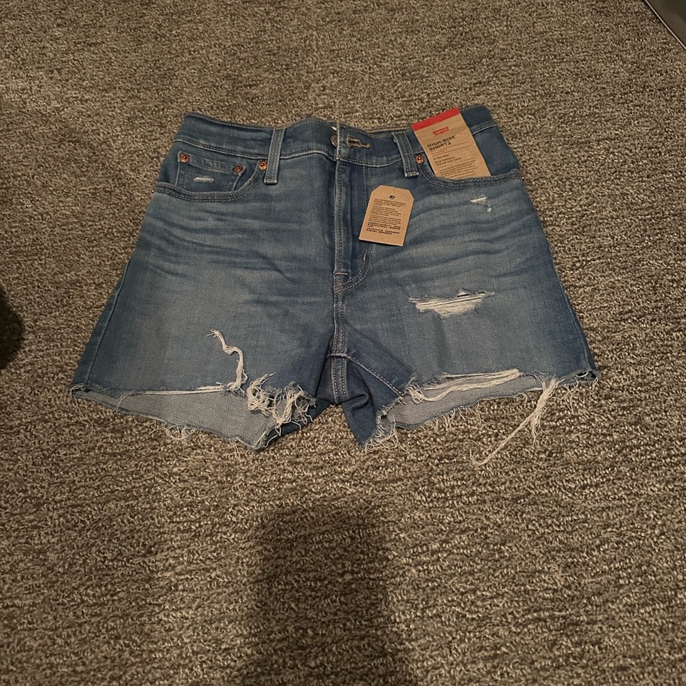 Levi's Distressed Light Blue Jean Shorts